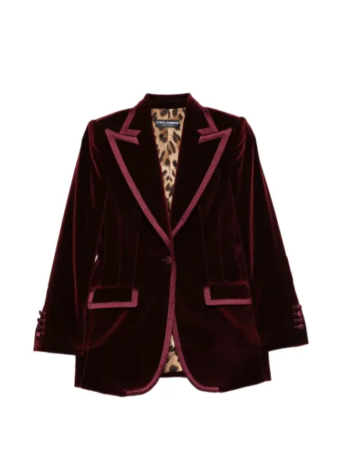 Dolce & Gabbana velvet single-breasted blazer