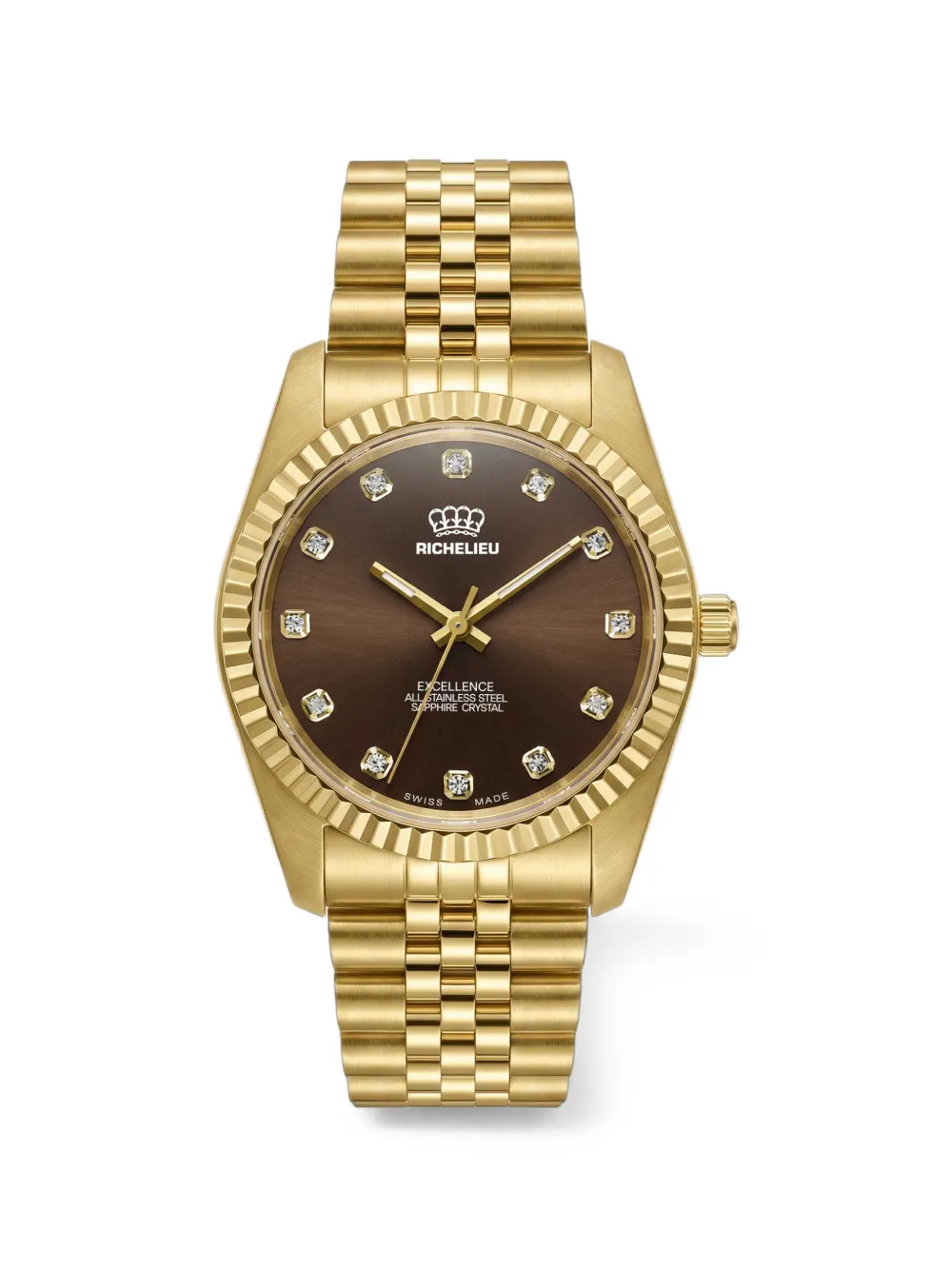 Richelieu Swiss Excellence Date 22mm watch - Marrone