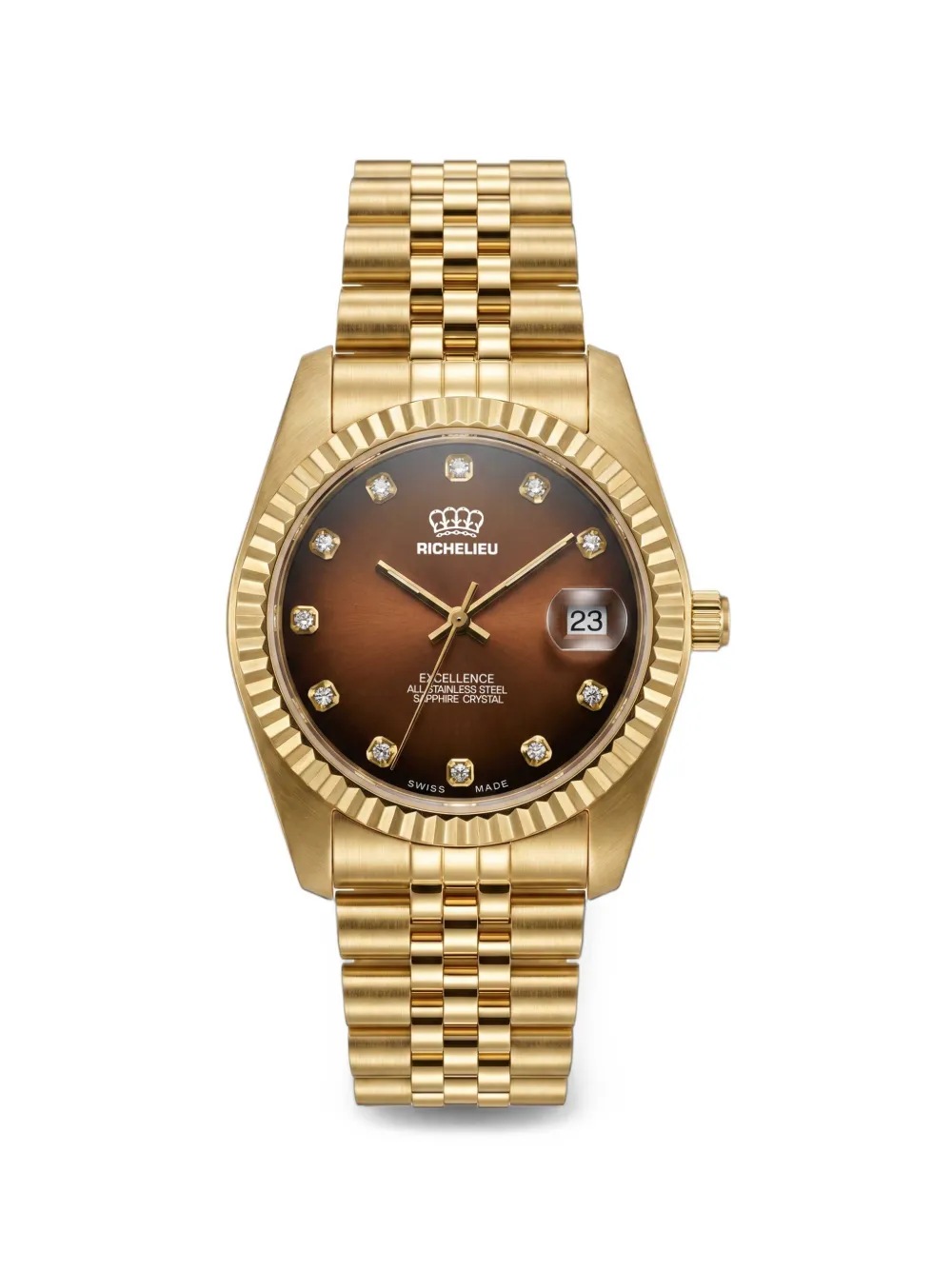 Richelieu Swiss logo-detail 26mm watch - Marrone