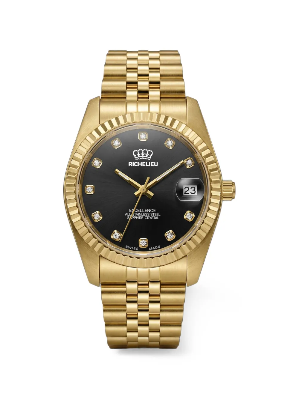 Richelieu Swiss Excellence fluted bezel 31mm watch - Nero