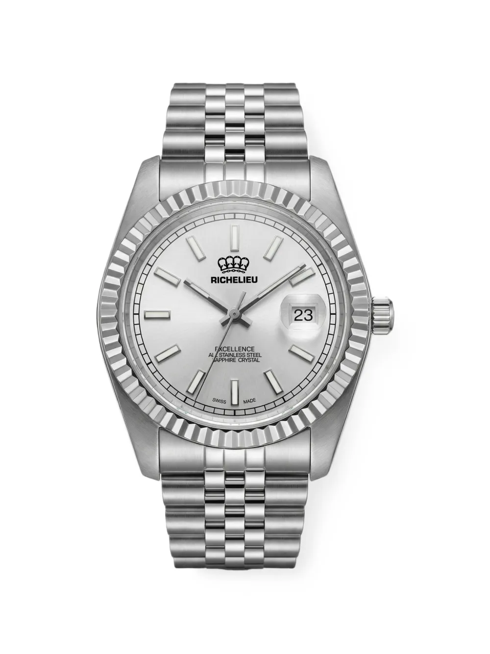 Richelieu Swiss logo-detail 41mm watch - Argento