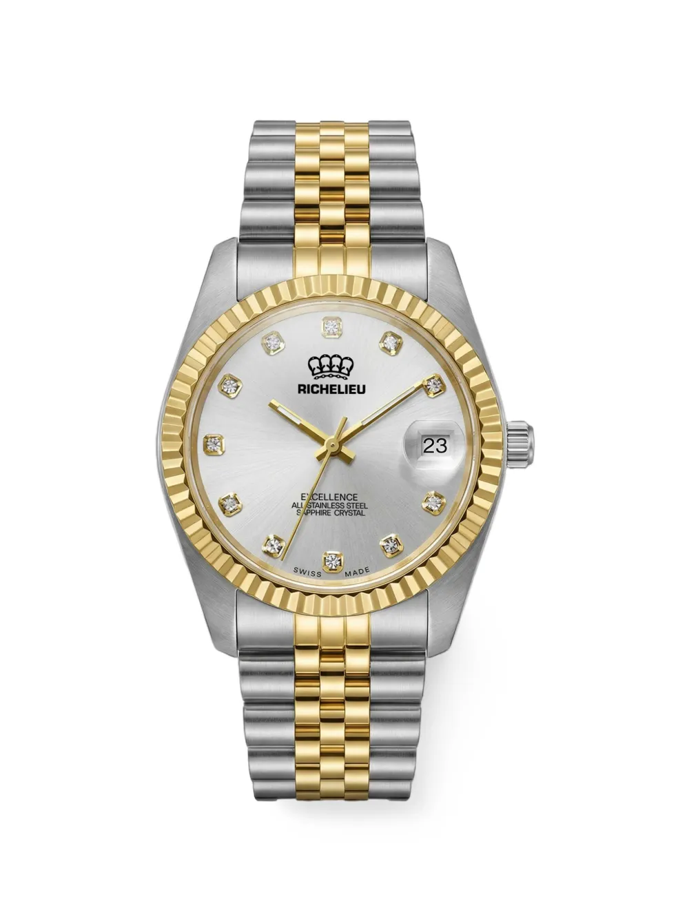 Richelieu Swiss Classic fluted bezel 26mm watch - Argento