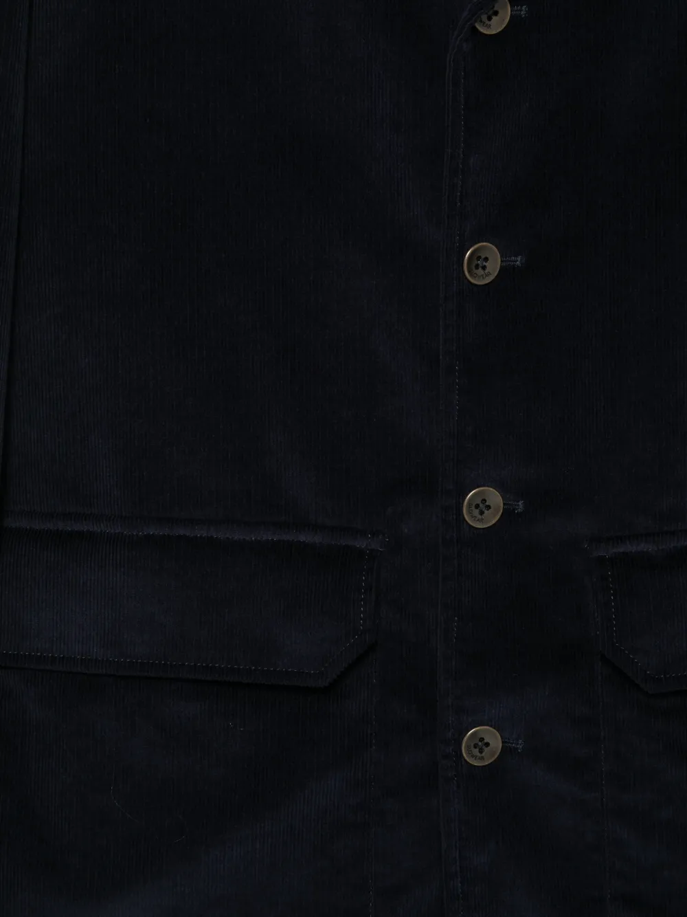 Incotex Bacaro jack met ribfluwelen textuur en knopen Blauw