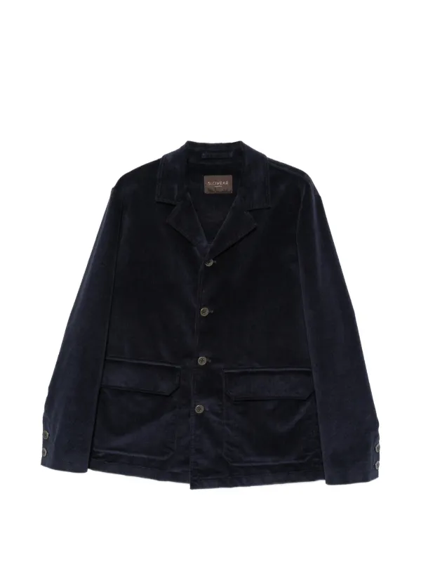 Incotex Bacaro Corduroy-textured Button-up Jacket in Blue