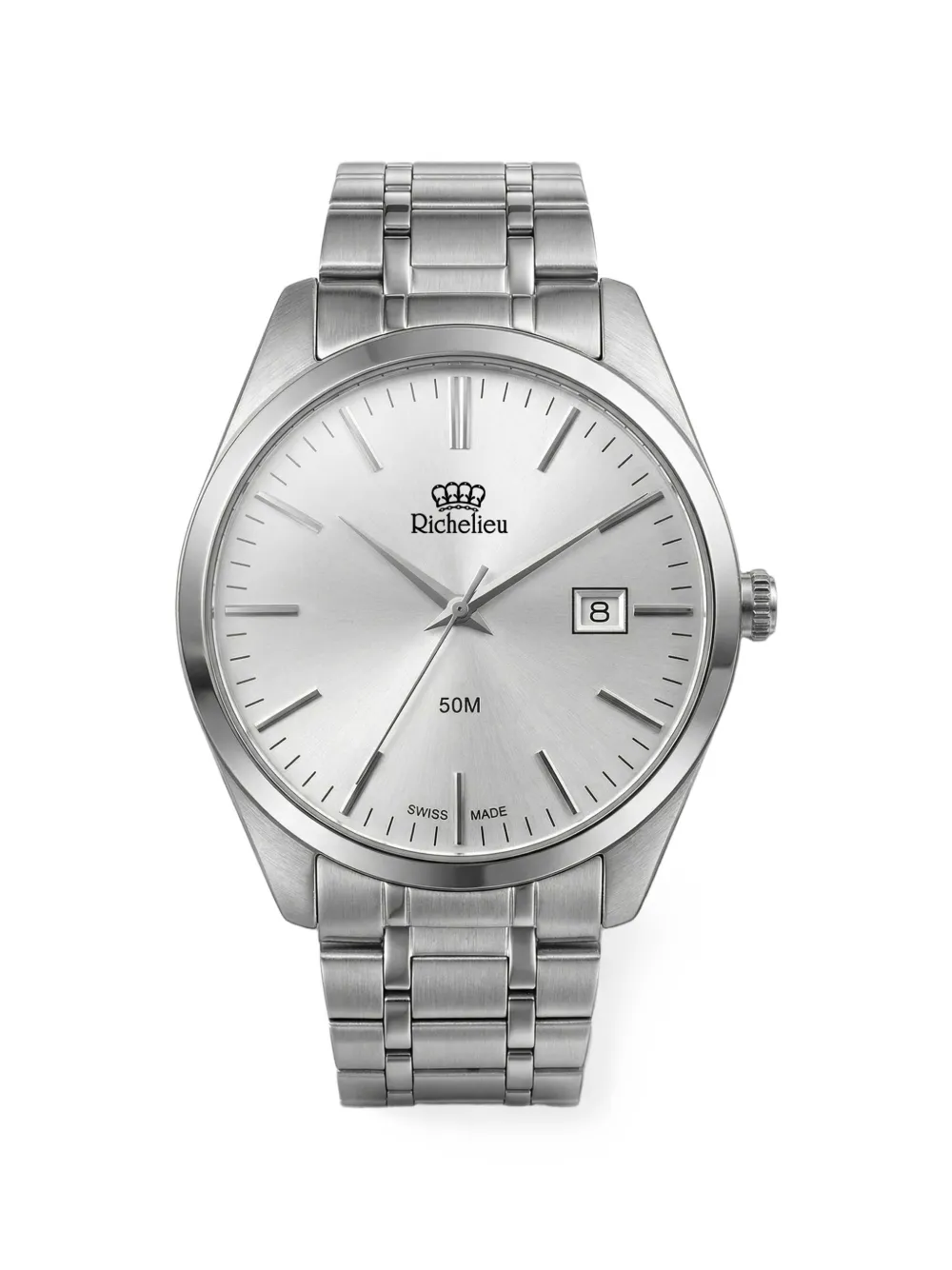 Richelieu Swiss logo-print 42mm watch - Argento