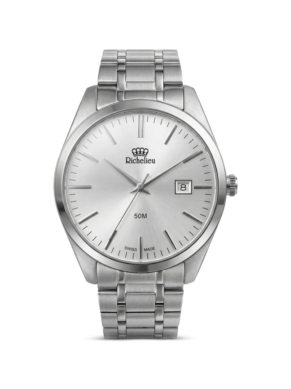 Richelieu Swiss logo-print 42mm watch - Argento