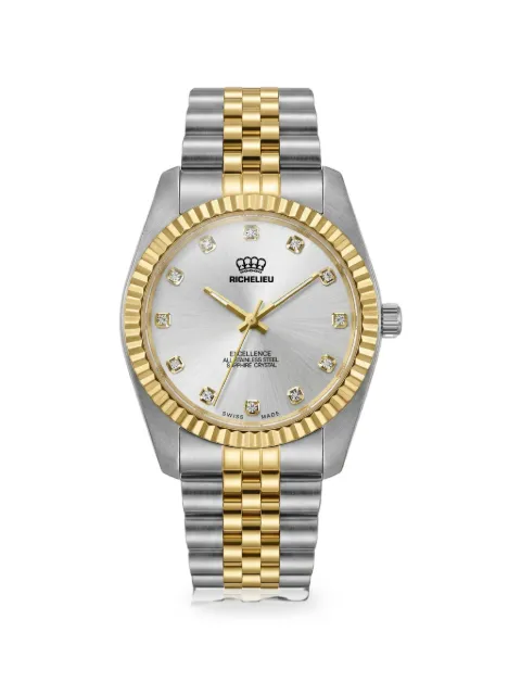 Richelieu Swiss reloj Excellence de 22mm con bisel acanalado