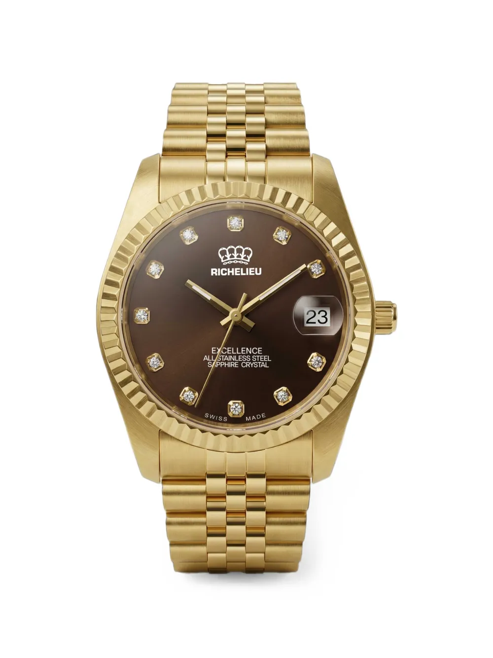Richelieu Swiss logo-detail 31mm watch - Marrone