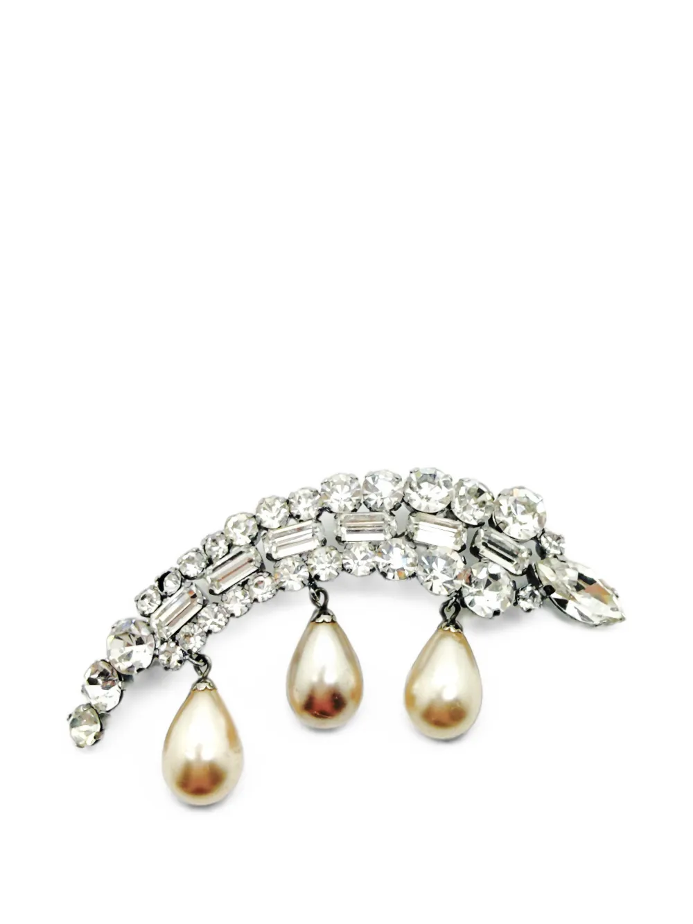 Jennifer Gibson Jewellery broche ornée de cristaux et de perles (années 1950) - Argent