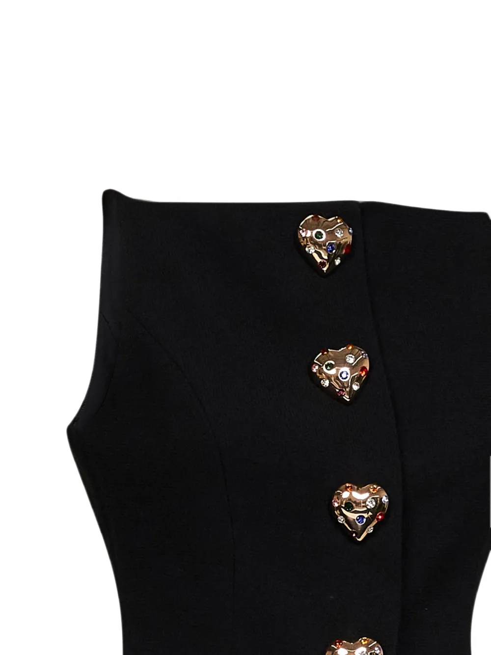 Self-Portrait crystal-embellished peplum top Zwart