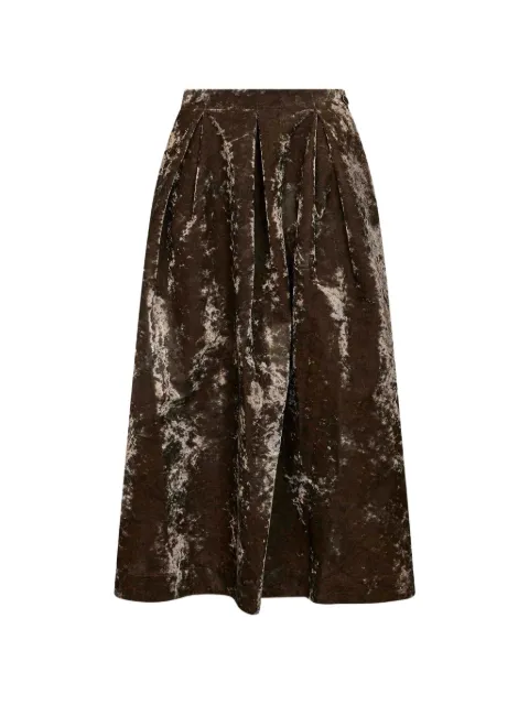 Uma Wang inverted-pleat flared midi skirt
