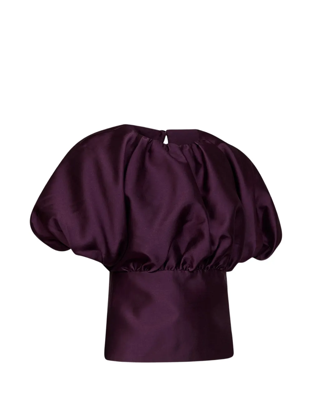 Self-Portrait Top met pofmouwen en uitgesneden details Paars