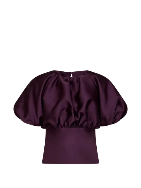 Self-Portrait puff-sleeve cut-out top