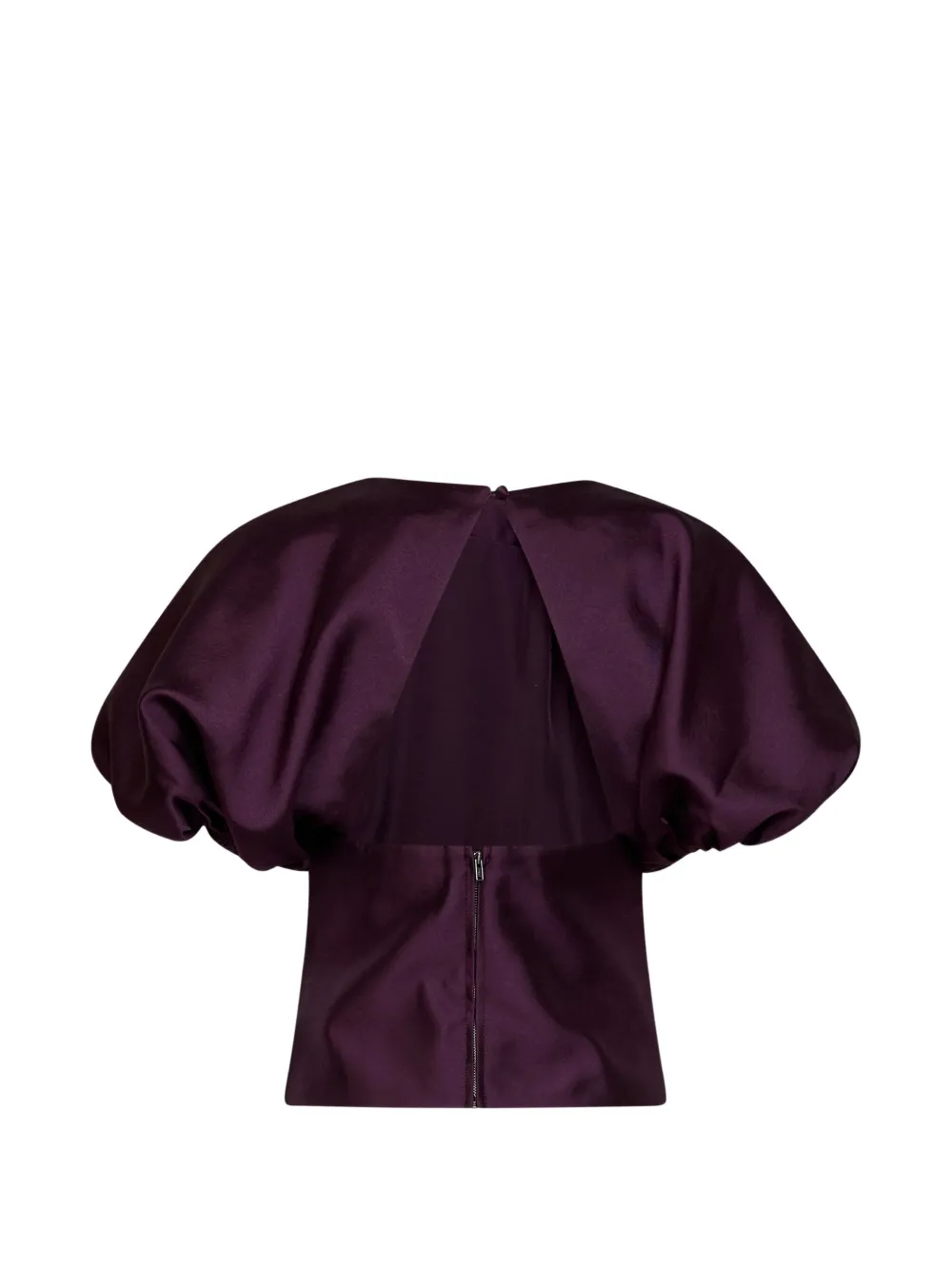 Self-Portrait Top met pofmouwen en uitgesneden details Paars