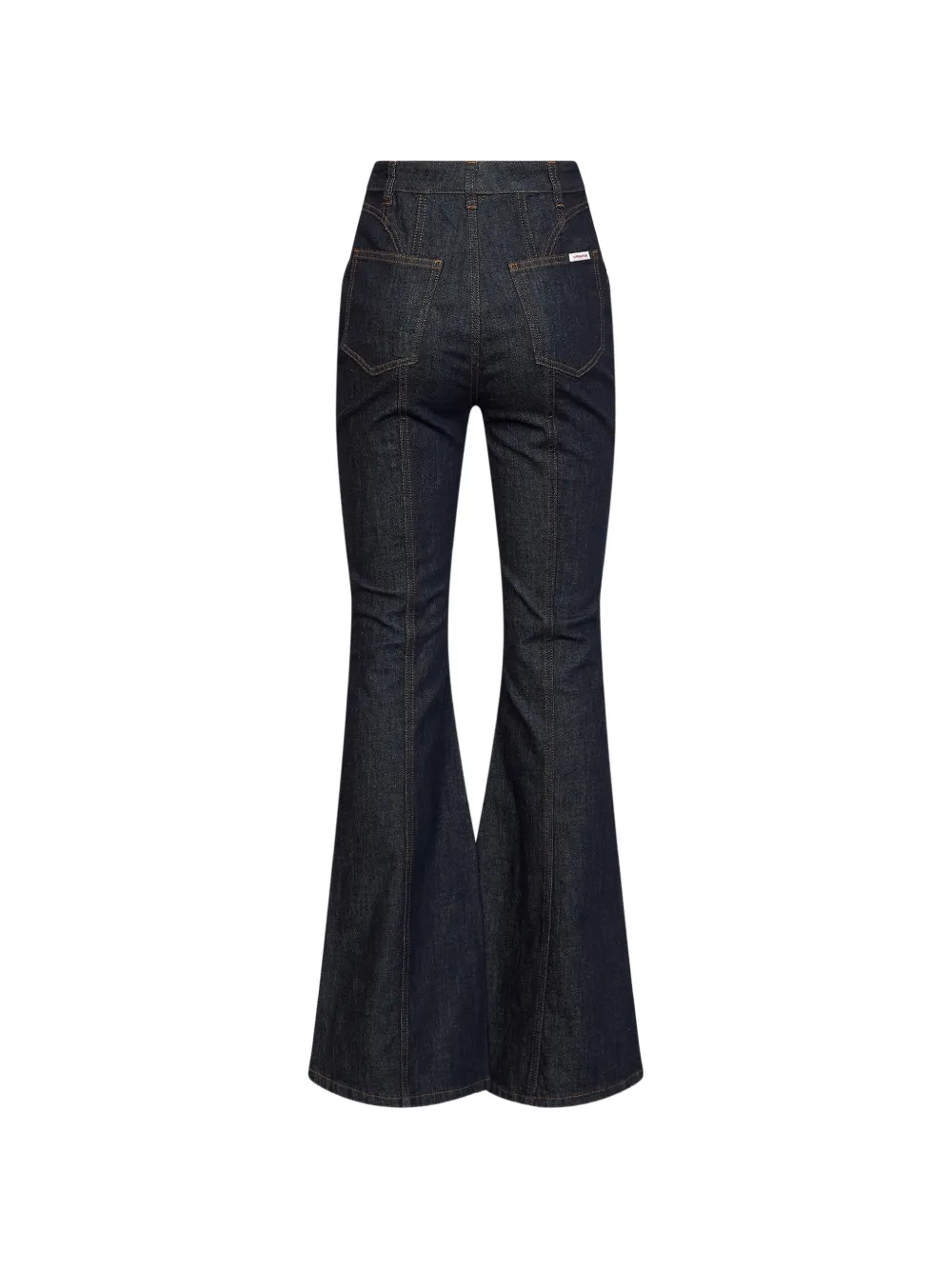 Self-Portrait Jeans met flared onderkant en naaddetail Blauw