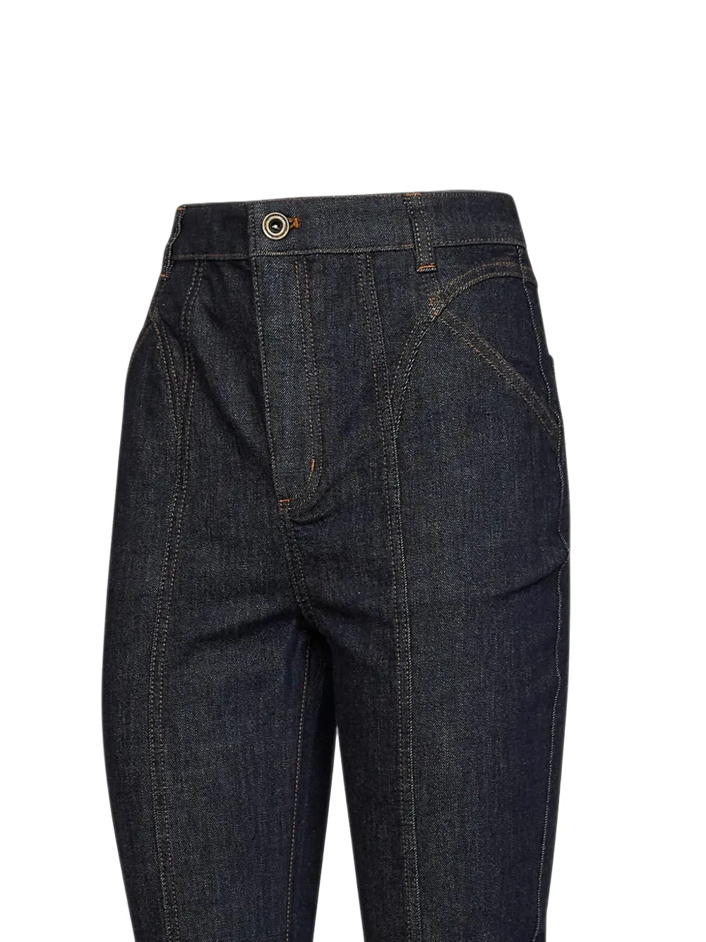 Self-Portrait Jeans met flared onderkant en naaddetail Blauw