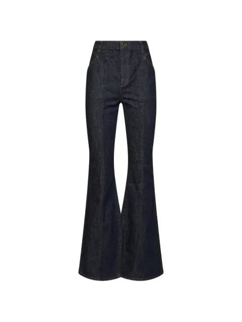 Self-Portrait flared-bottom seam-detail jeans