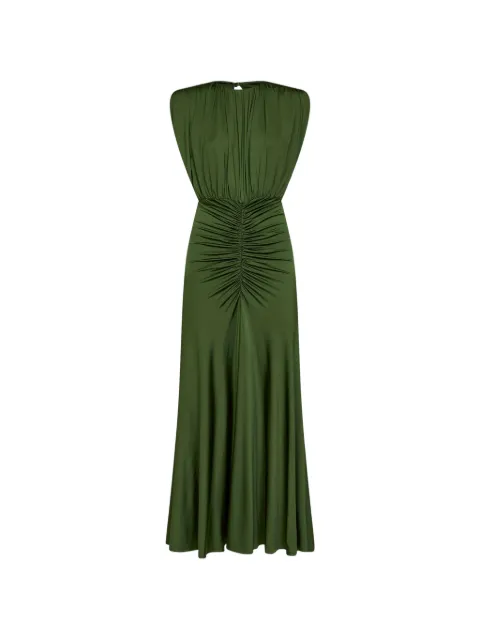 Self-Portrait gathered sleeveless maxi dress