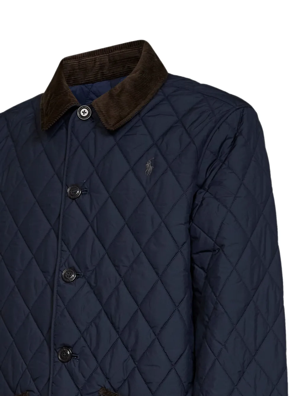 Polo Ralph Lauren Gewatteerd jack met ribfluwelen kraag Blauw