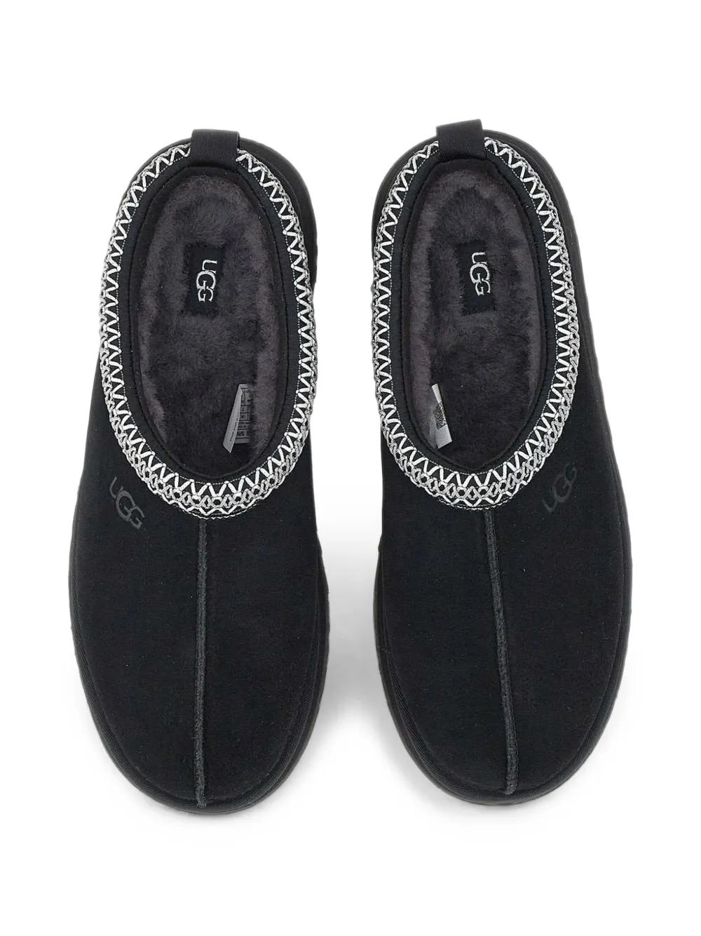 UGG Tazz II embroidered suede slippers Zwart