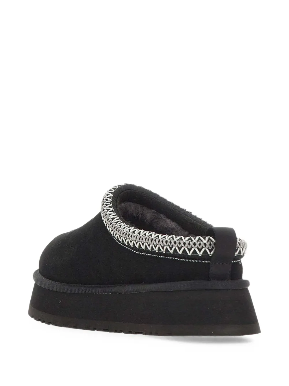 UGG Tazz II embroidered suede slippers Zwart