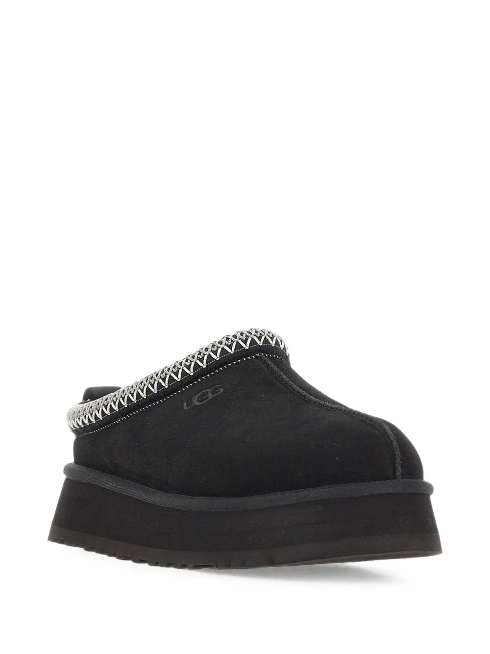 UGG Tazz II embroidered suede slippers Zwart