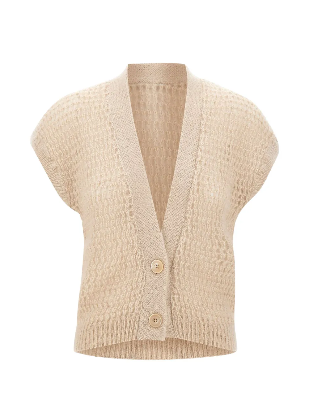 Eleventy openwork-knit sleeveless cardigan - Nude