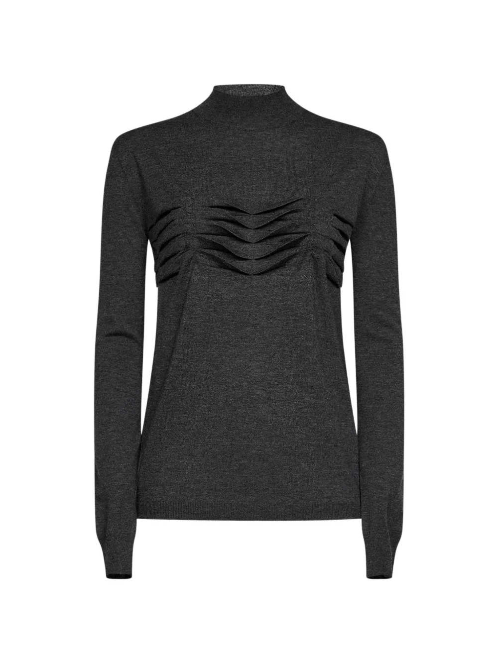 Jil Sander pleated mock-neck sweater - Grigio