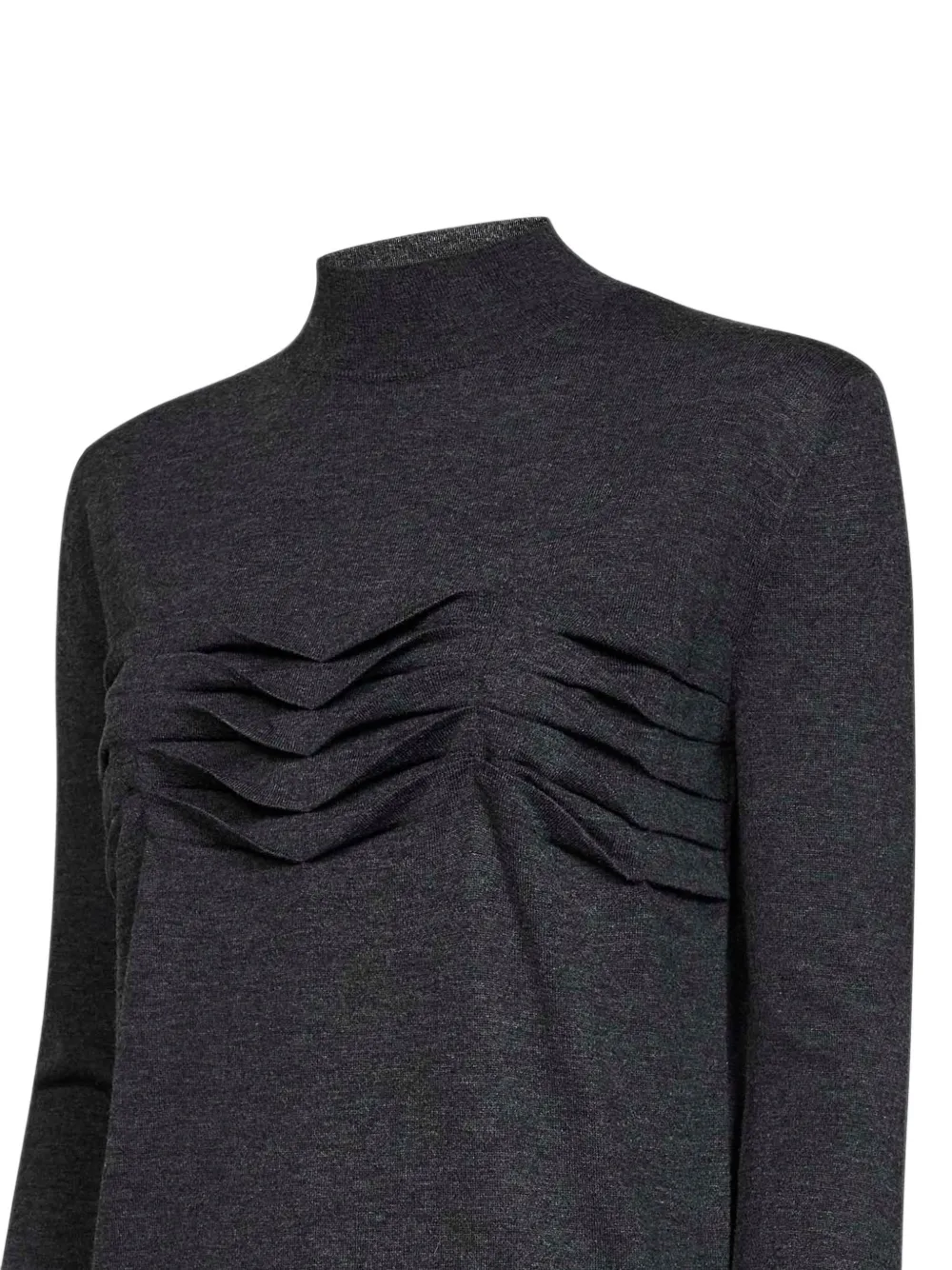 Jil Sander Geplooide trui met hoge hals Grijs