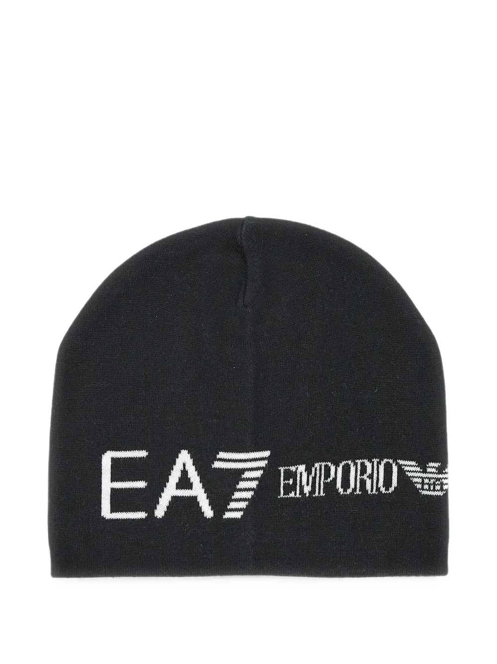 Ea7 Emporio Armani Berretto con logo jacquard - Nero