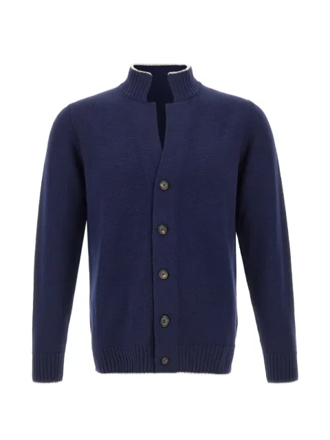 Eleventy ribbed-trim button-up cardigan