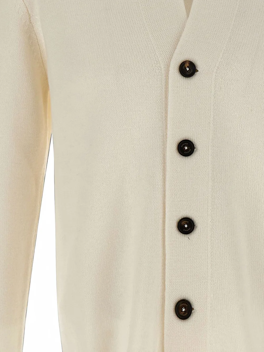Eleventy Vest met geribbelde afwerking en knopen Beige