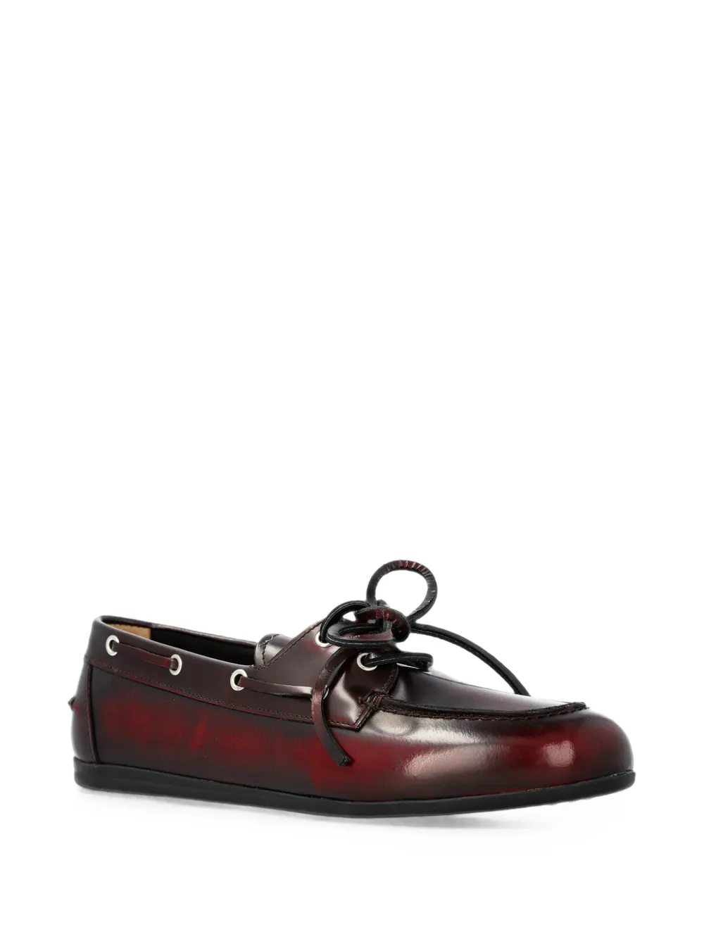 Posa lace-up leather loafers Rood