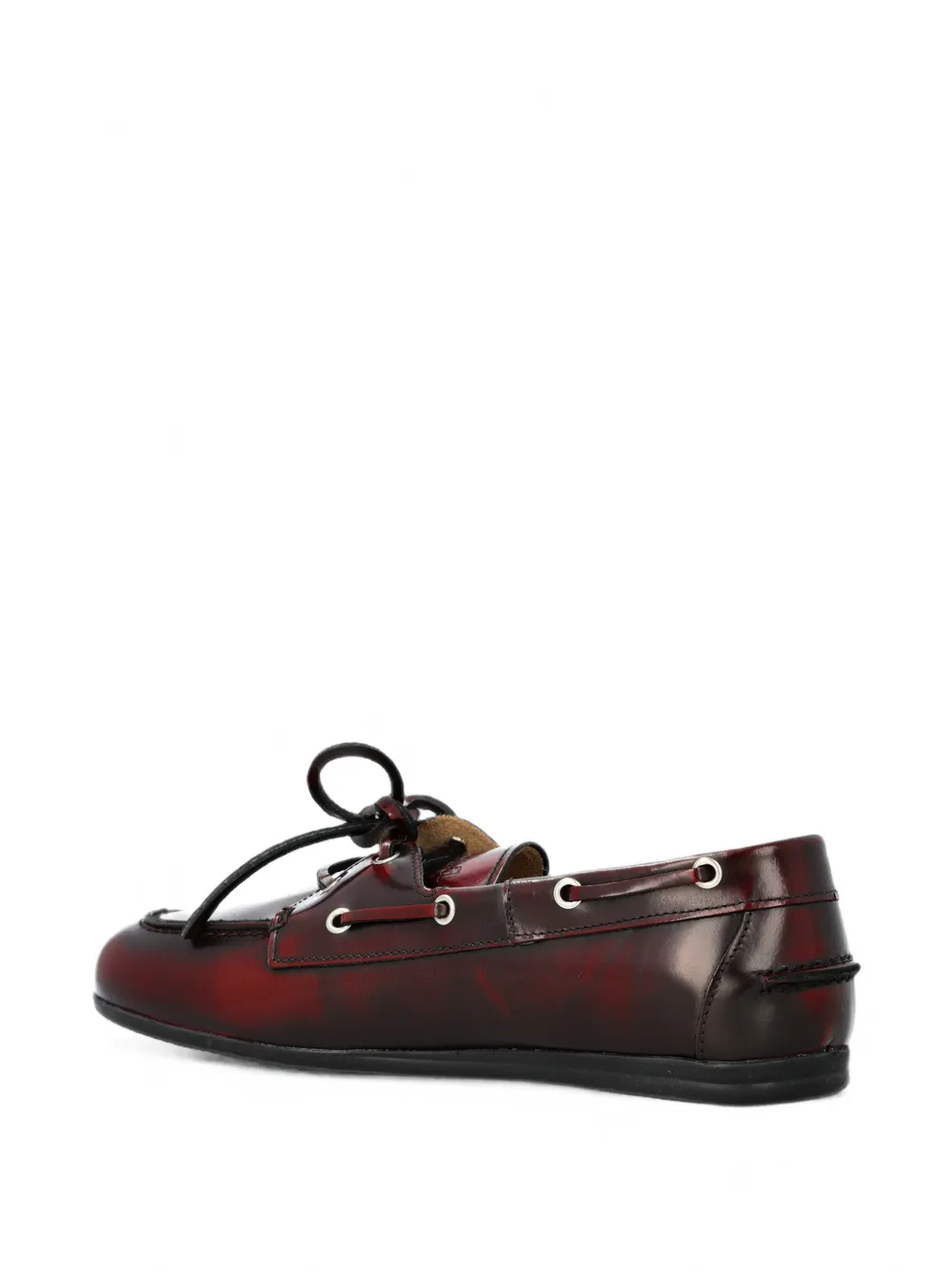 Posa lace-up leather loafers Rood