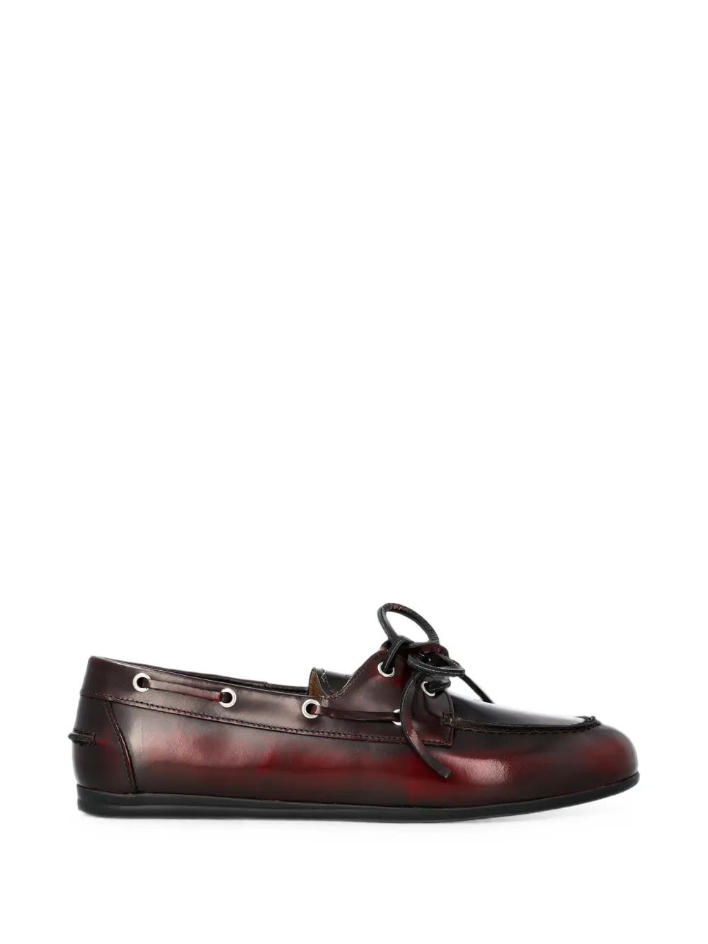 Posa lace-up leather loafers - Rosso