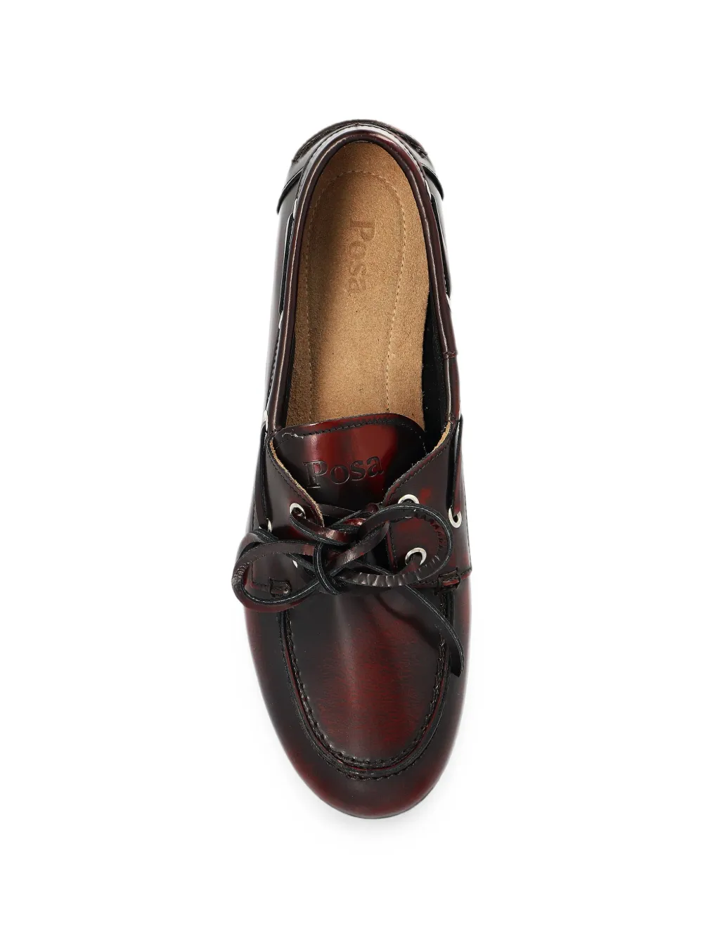 Posa lace-up leather loafers Rood