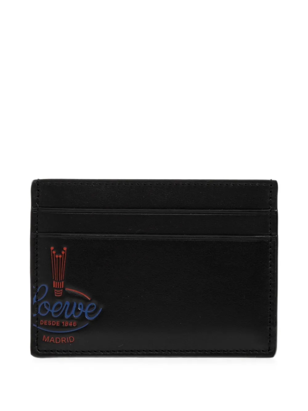LOEWE logo-print leather card holder - Nero