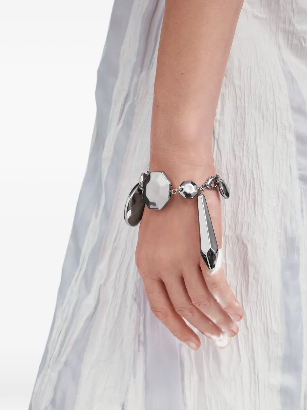 Maison Margiela geometric-charm bracelet - Argento