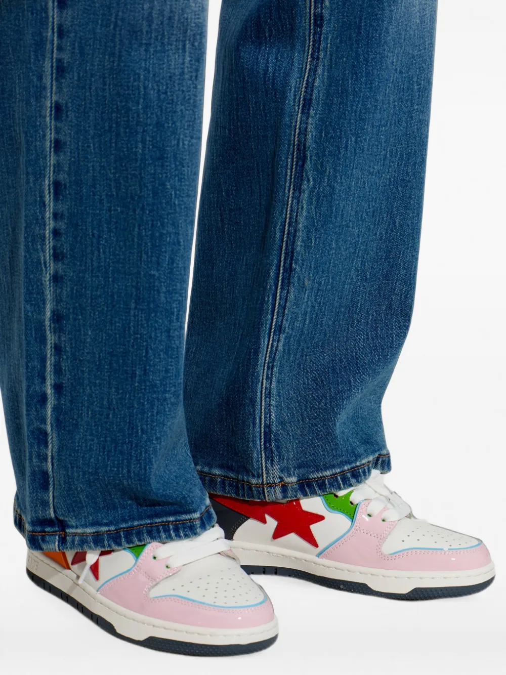 A BATHING APE Sk8 Sta logo-patch sneakers Rood