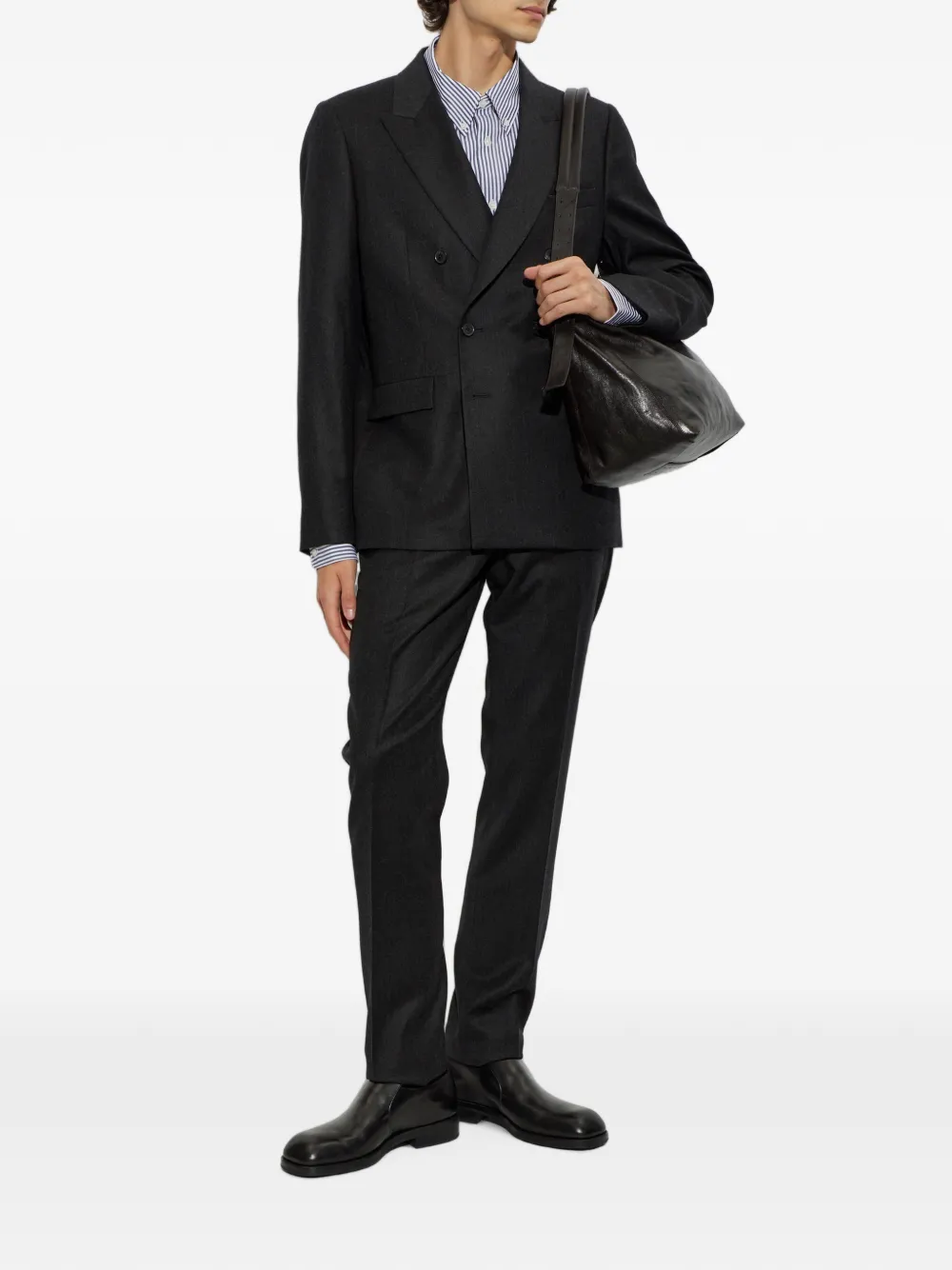 Paul Smith Blazer van wol-kasjmier flanel met dubbele rij knopen Grijs
