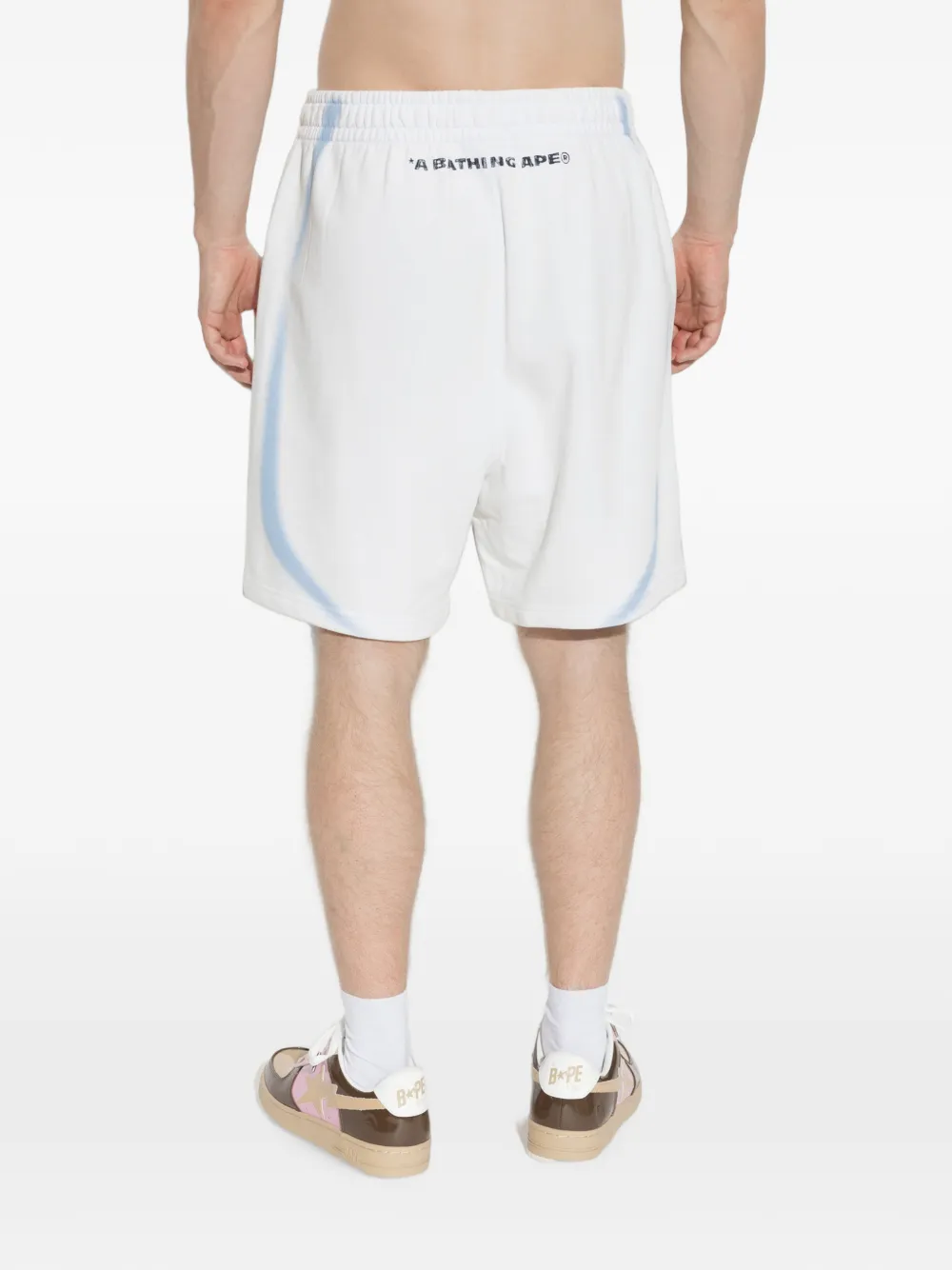 A BATHING APE logo-print elasticated-waist track shorts Wit