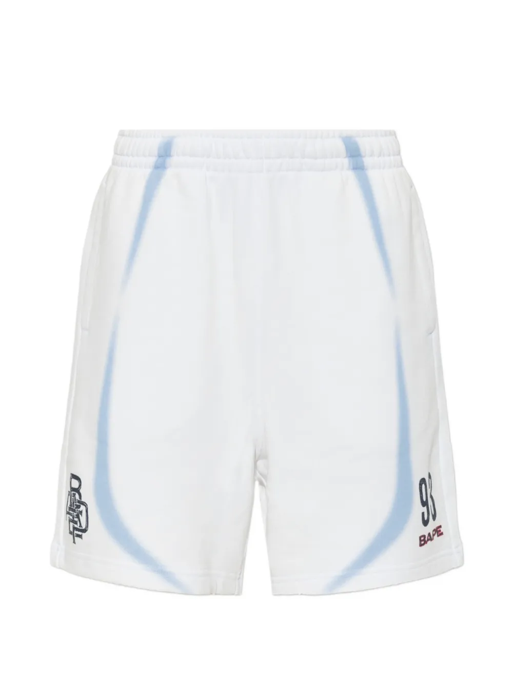 A BATHING APE® logo-print elasticated-waist track shorts - Bianco