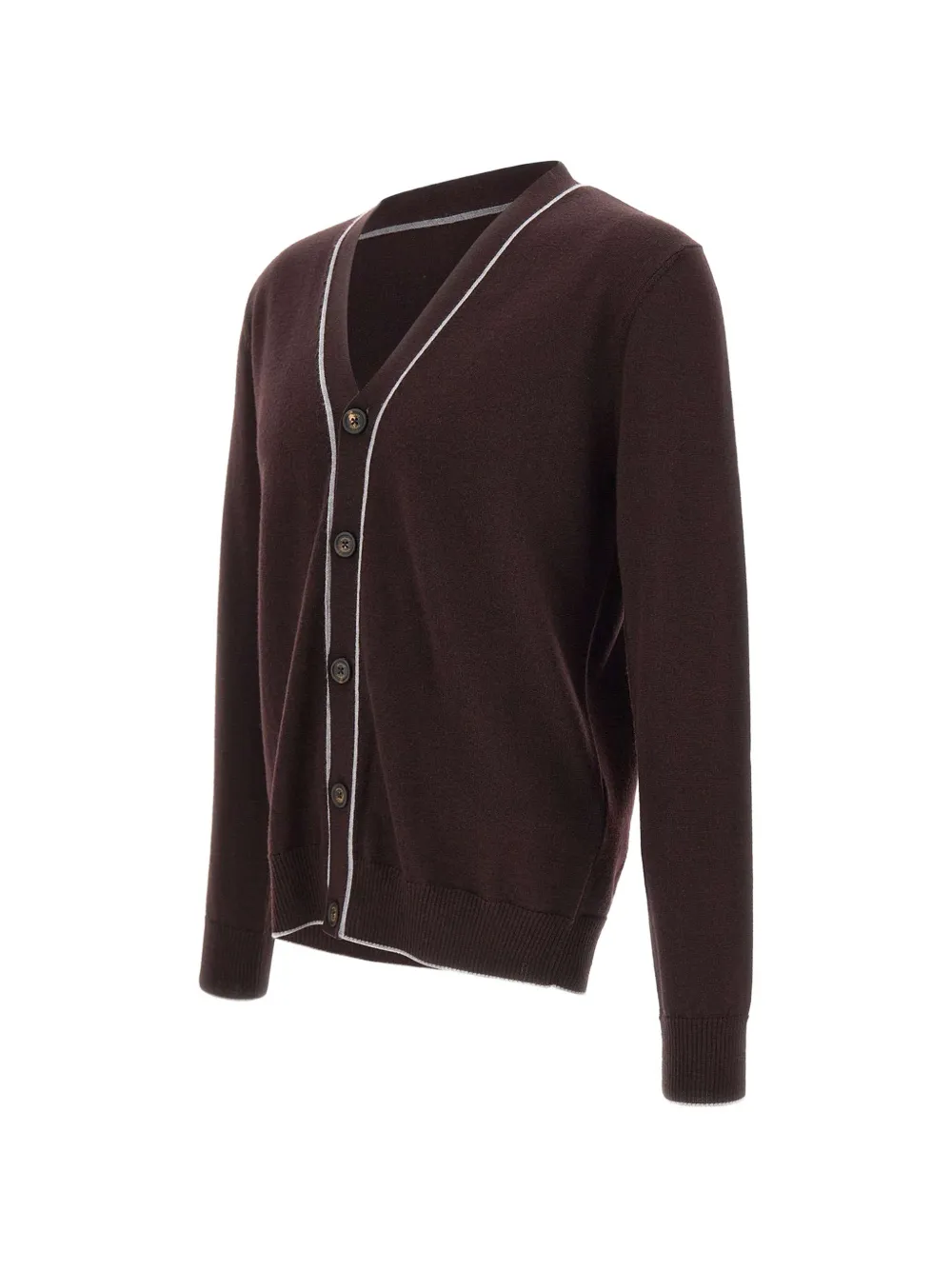 Eleventy Vest met geribbelde afwerking en afwerking Bruin