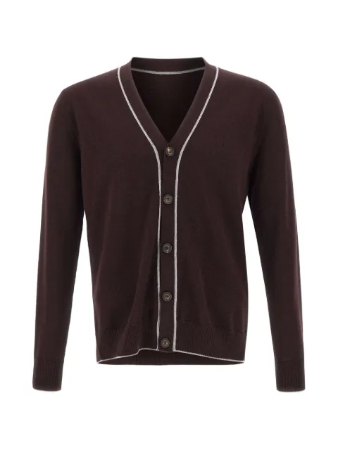Eleventy piping-detail ribbed-trim cardigan