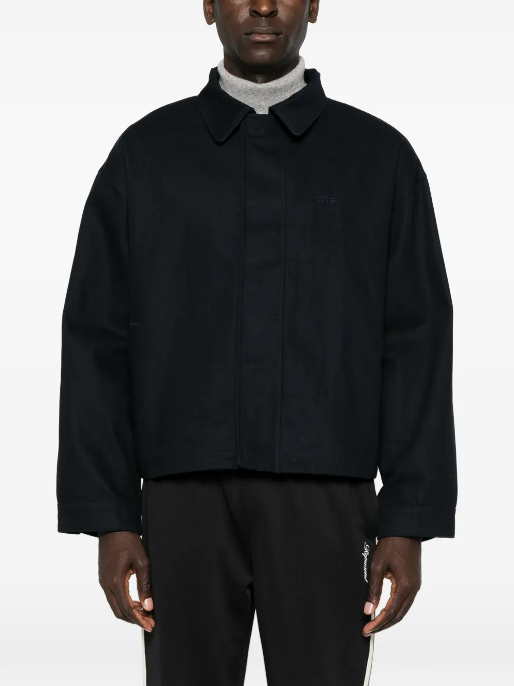 Arte Antwerp Jack met geborduurd logo en rits Blauw