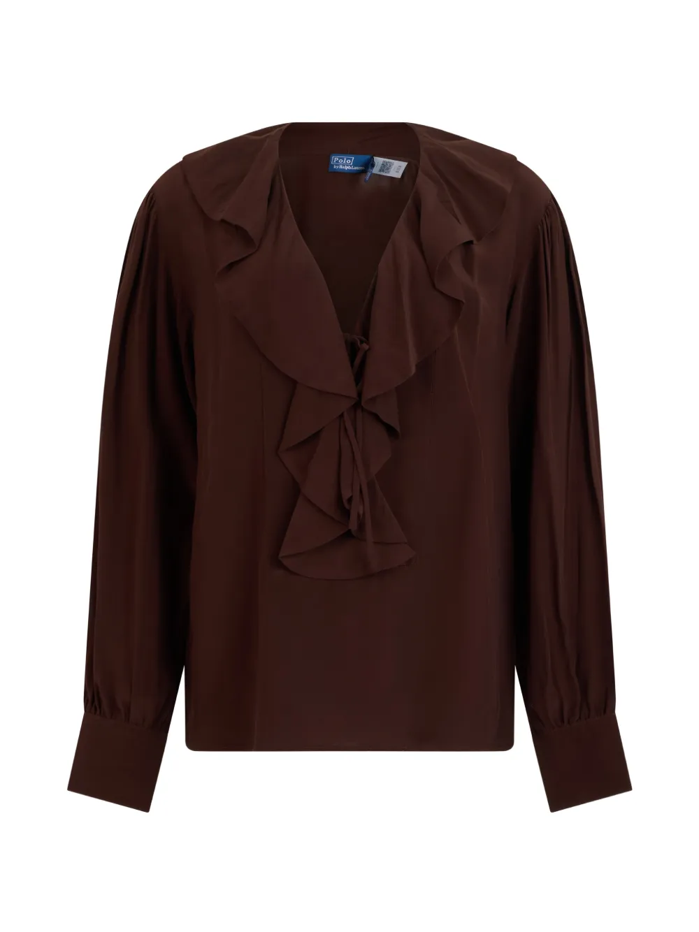 Polo Ralph Lauren Crêpe blouse met ruches Bruin