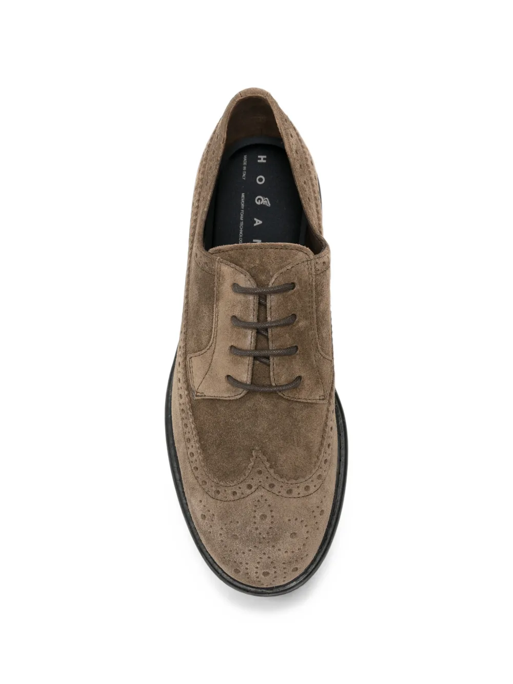 Hogan H704 brogue-detail suede Derby shoes Bruin