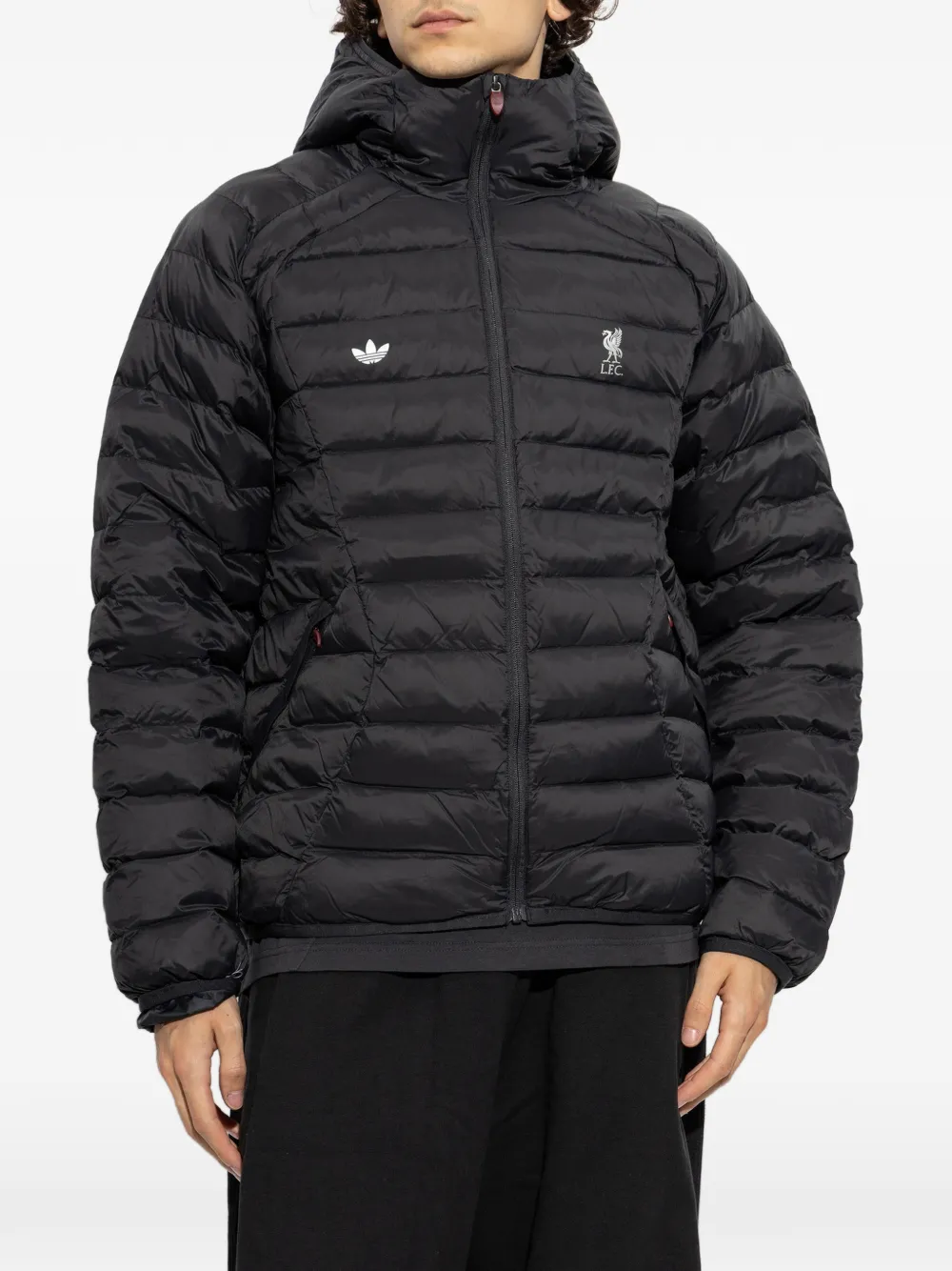 adidas x Liverpool FC gewatteerd jack met capuchon Zwart