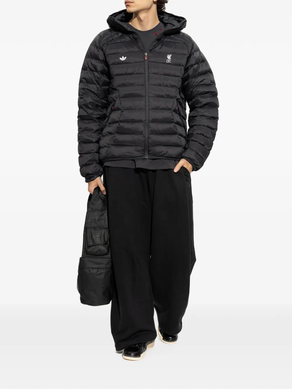adidas x Liverpool FC gewatteerd jack met capuchon Zwart