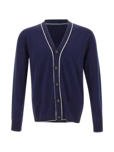 Eleventy piping-detail wool cardigan